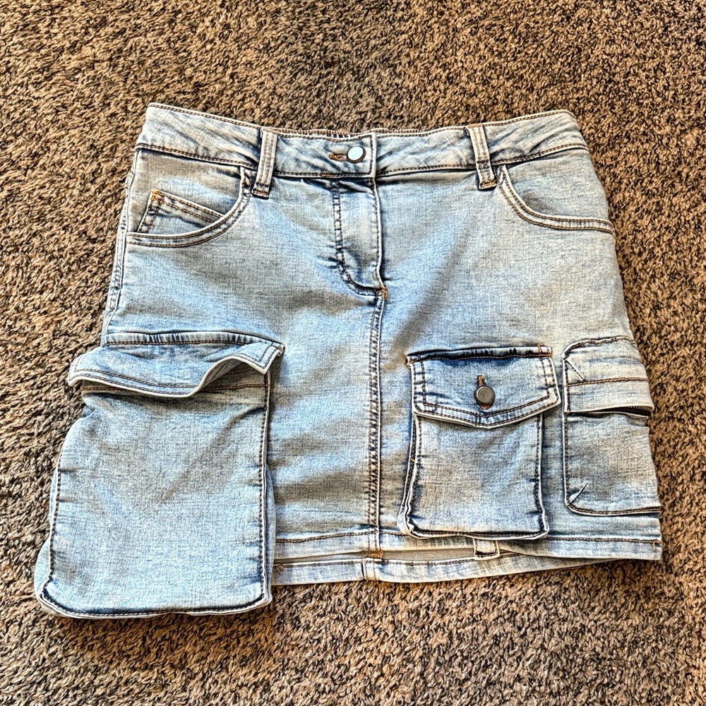 Denim Cargo Skort